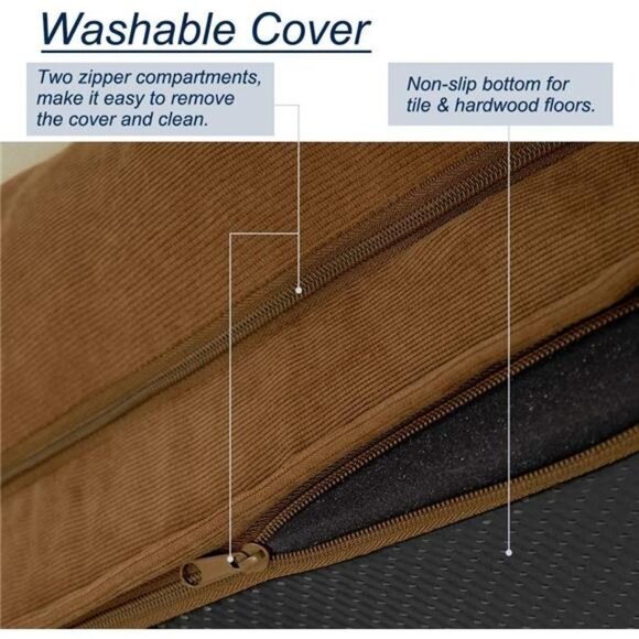 Orthopedic Dog Beds, with Egg Foam Mattress and Removable Washable Brown, Small) - Picture 4 of 6